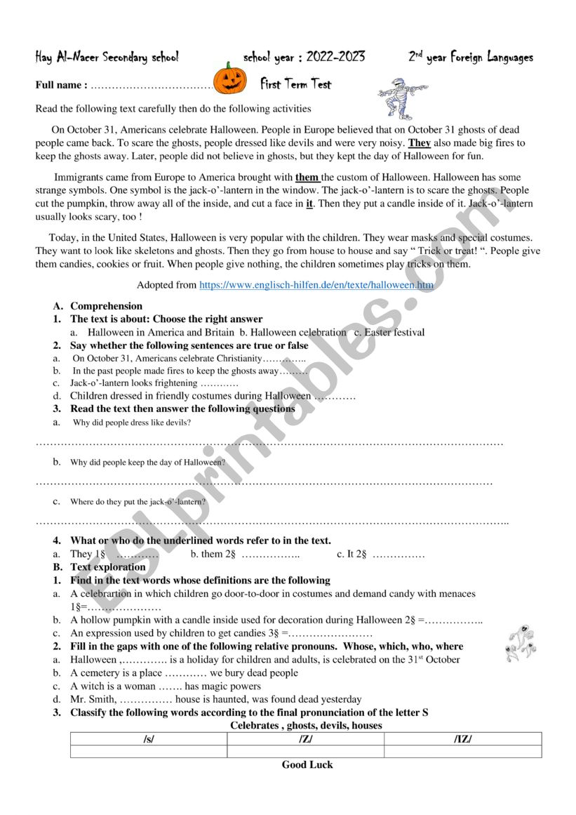 education worksheet
