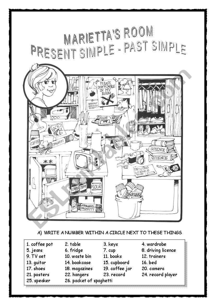 PRESENT SIMPLE - PAST SIMPLE worksheet