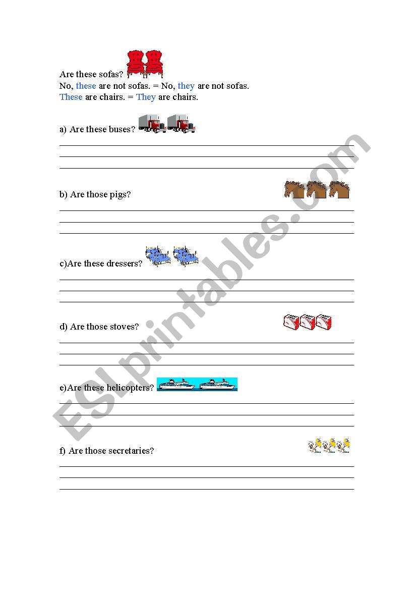 PLURALS worksheet