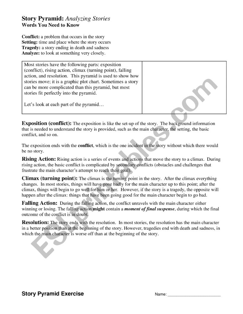 Story Pyramid worksheet