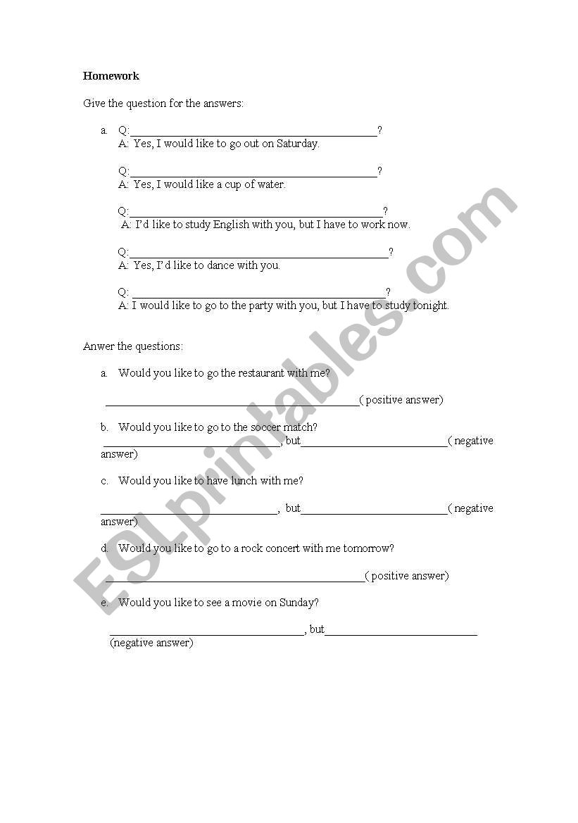 Would worksheet