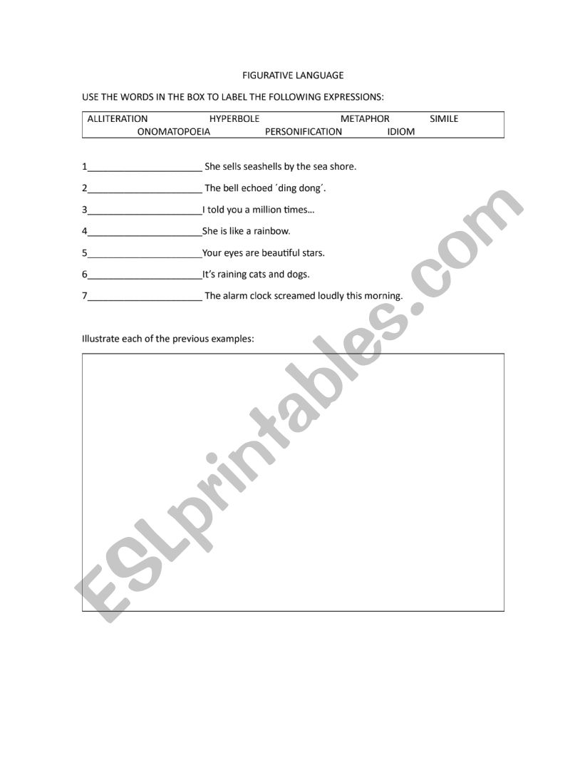 FIGURATIVE LANGUAGE worksheet