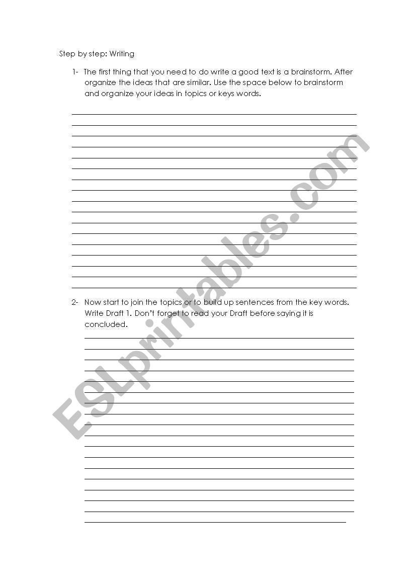composition - Step by step  worksheet