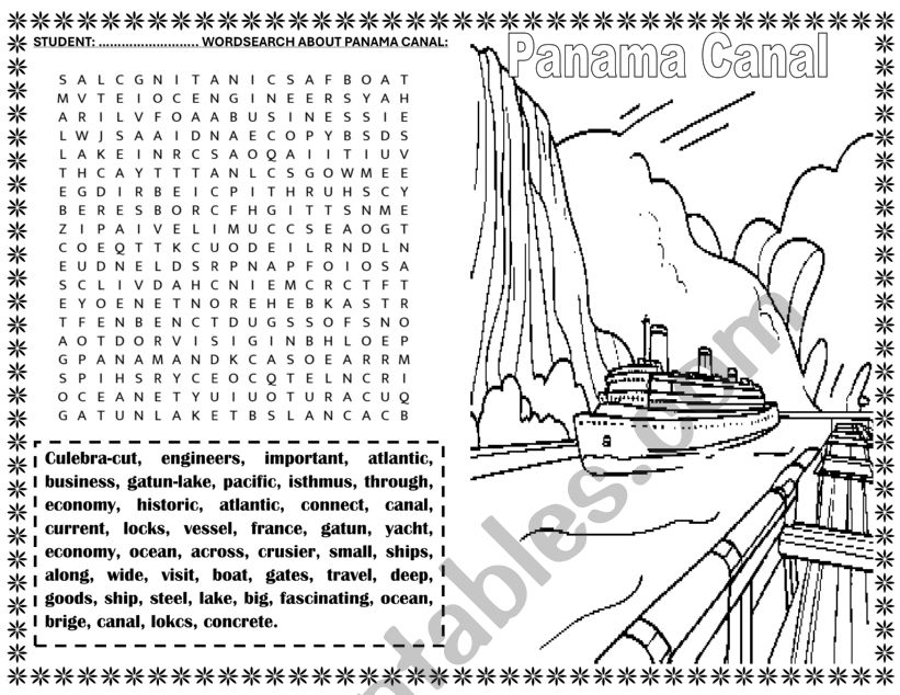 PANAMA CANAL  worksheet