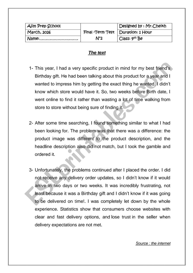 final tern test 2 worksheet
