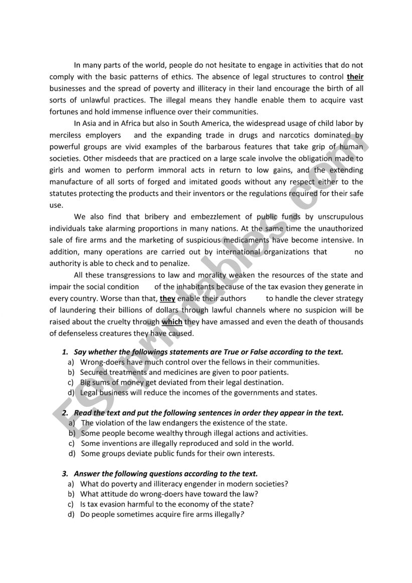 exam  worksheet