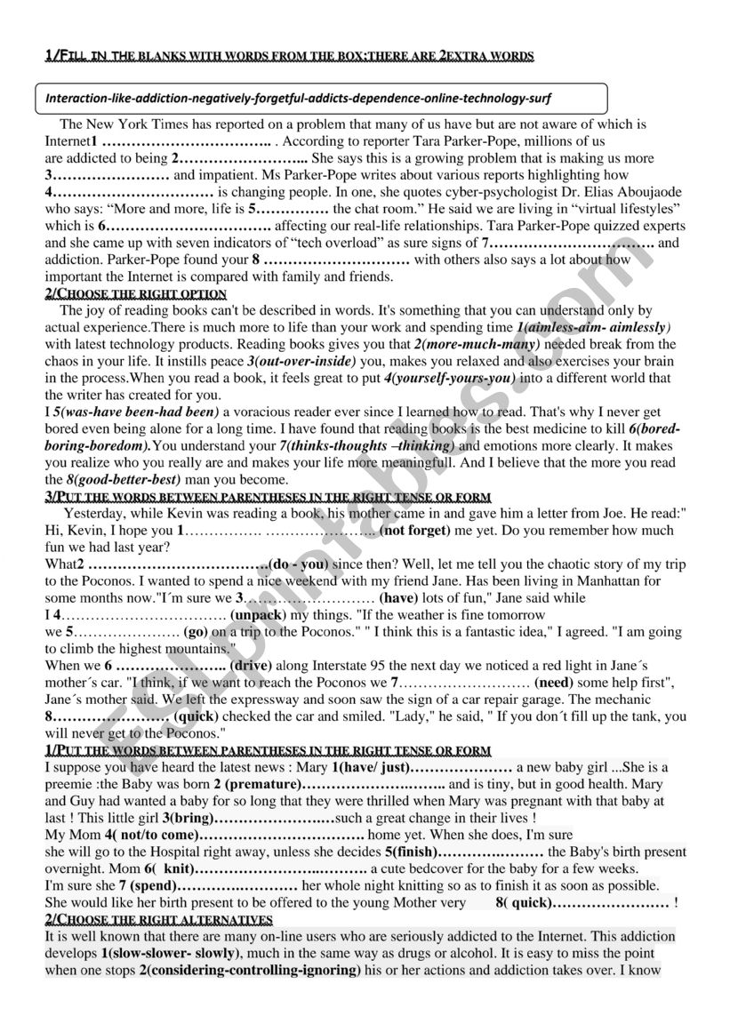 consolidation tasks  worksheet