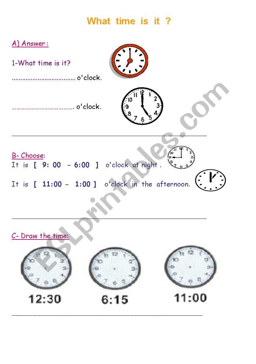 time worksheet