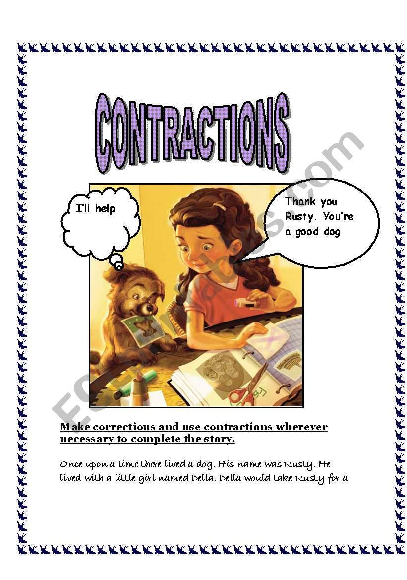 Contractions worksheet