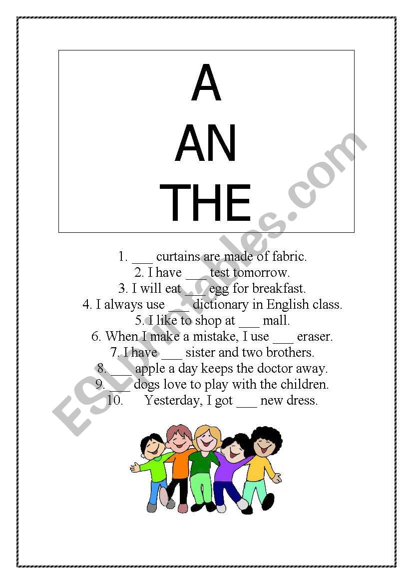 A, An, The Articles worksheet