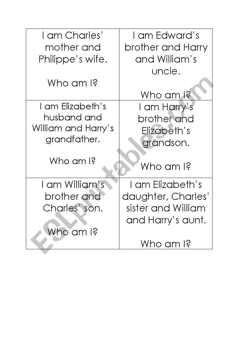 the royal family worksheet