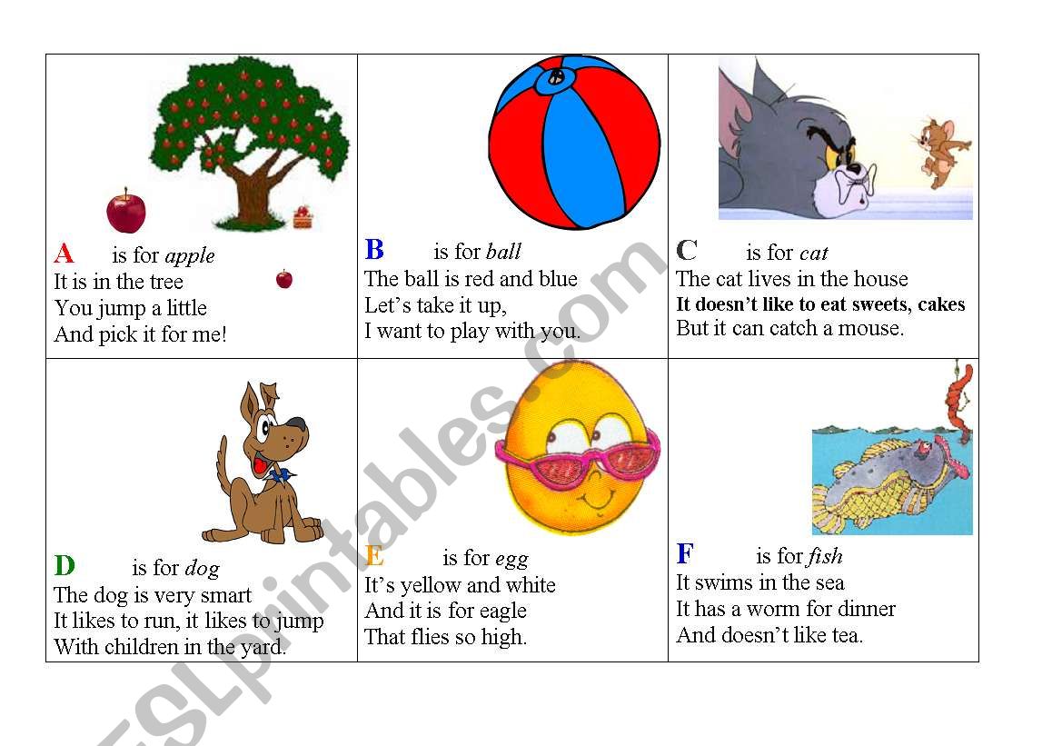 Alphabet Poems worksheet