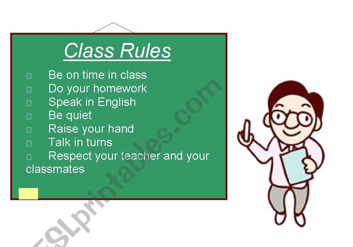 Poster of Class Rules worksheet