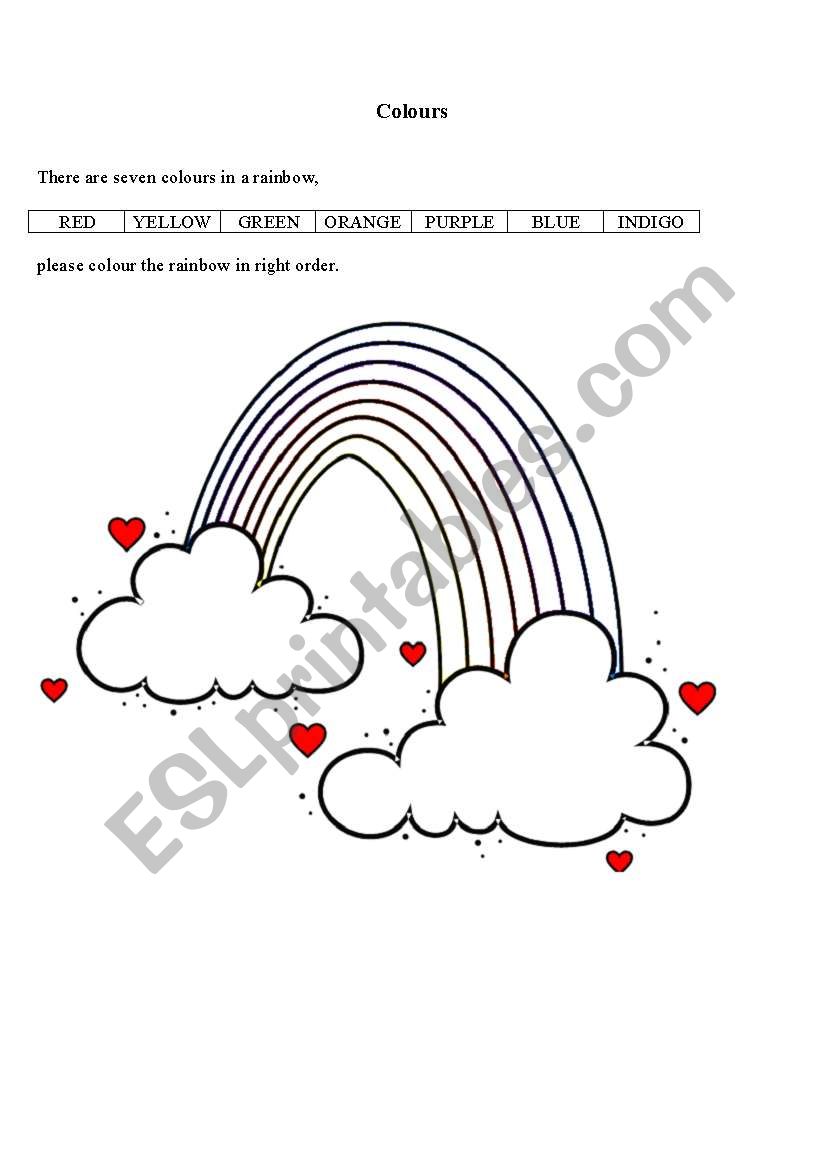 Colouring-Rainbow worksheet