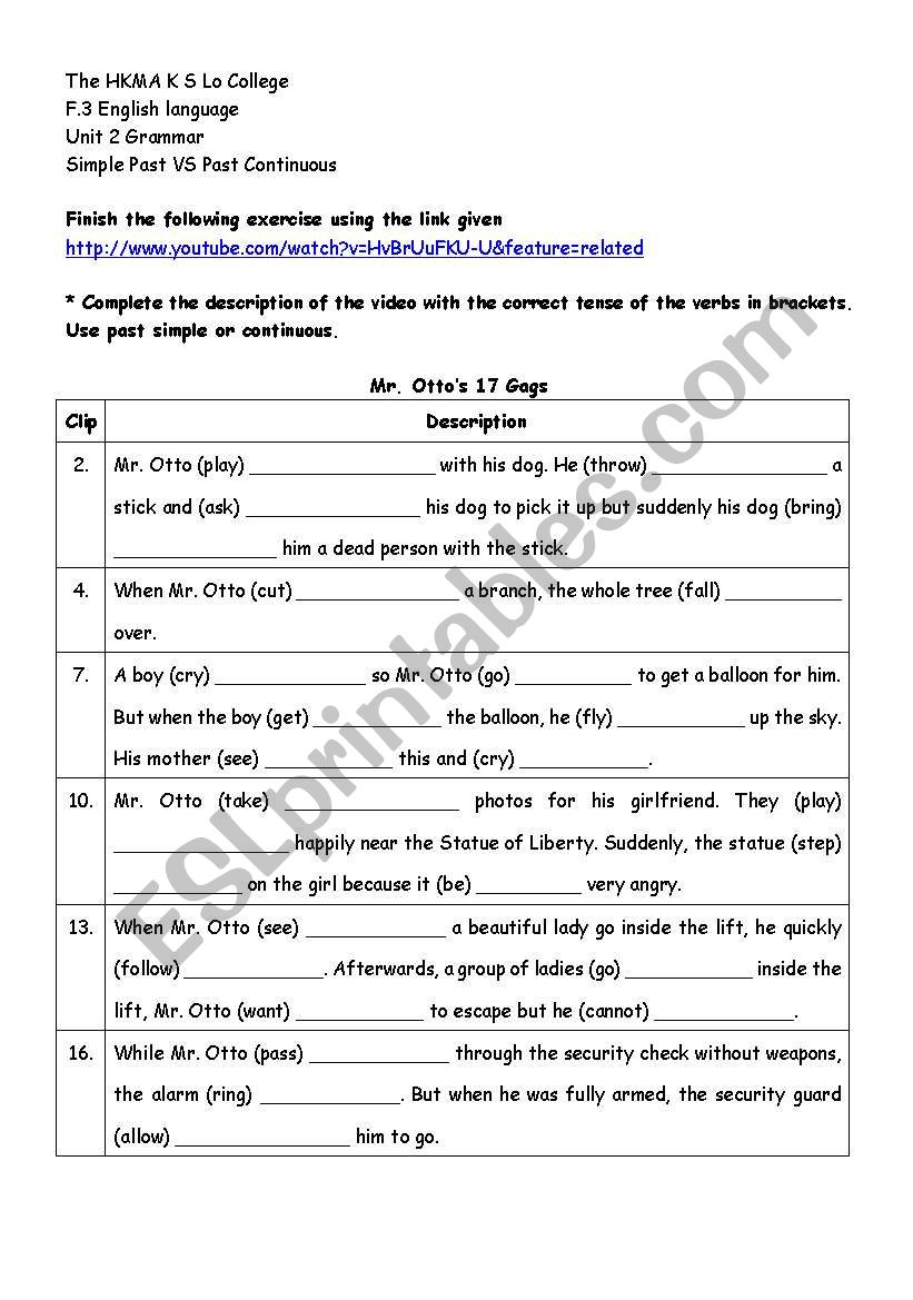 Simple Past and Past Continuous