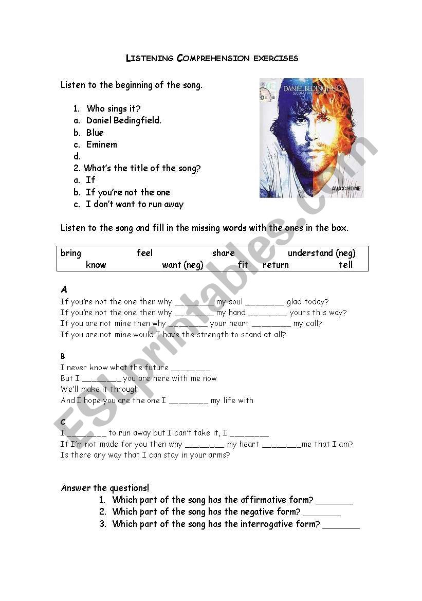 Listening comprehension exercise - Simple Present