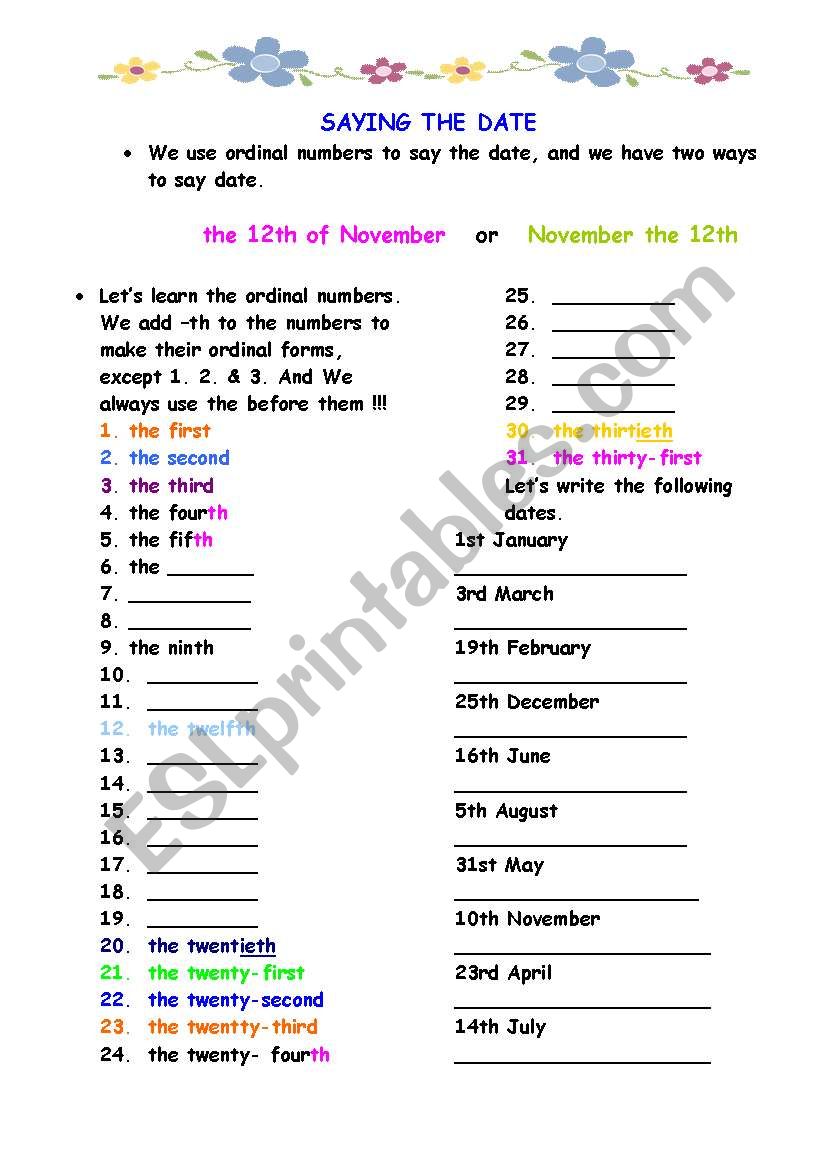 saying-the-date-esl-worksheet-by-bburcu