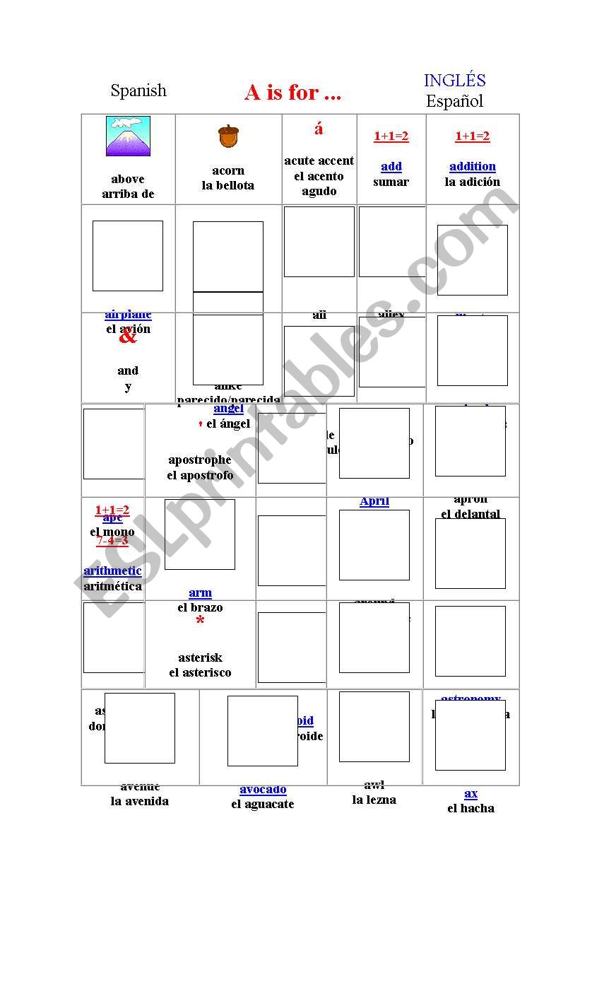 Vocabulario worksheet