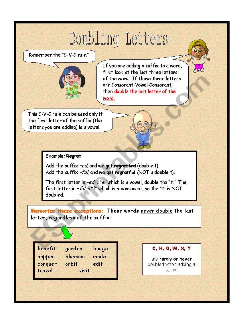 Doubling Letters worksheet