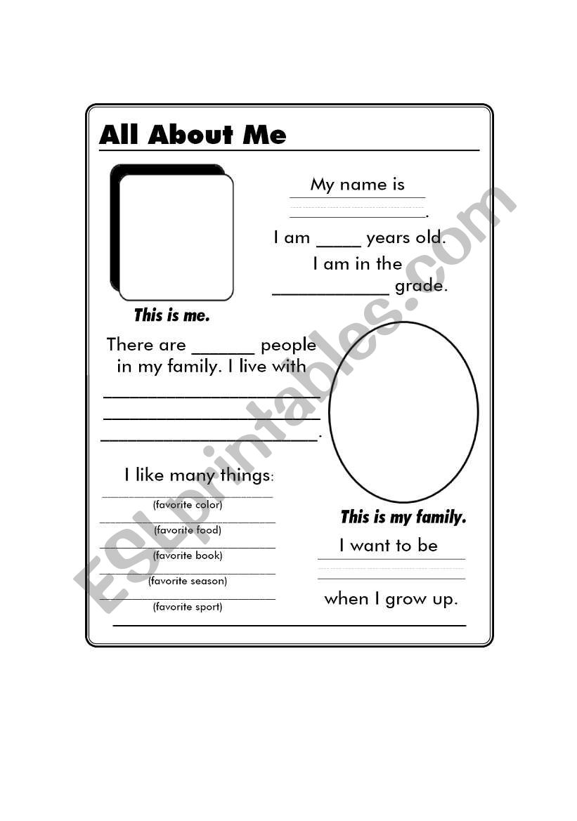 all bout me worksheet