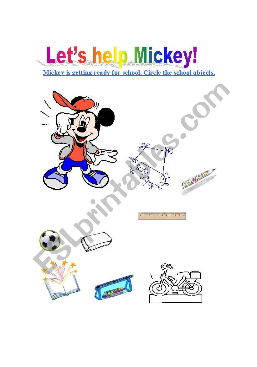At school.  worksheet