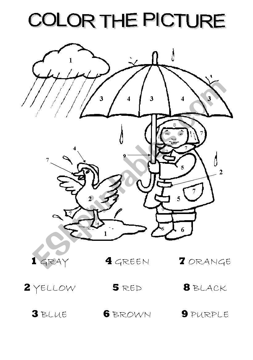 COLOR THE PICTURE worksheet
