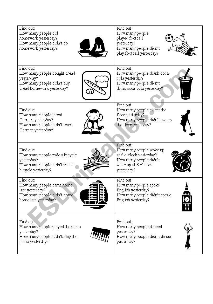 Did and didnÂ´t worksheet