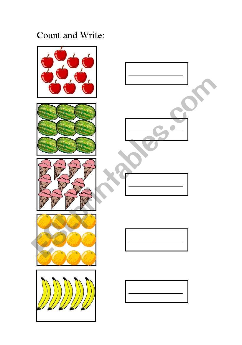 Count and Write worksheet