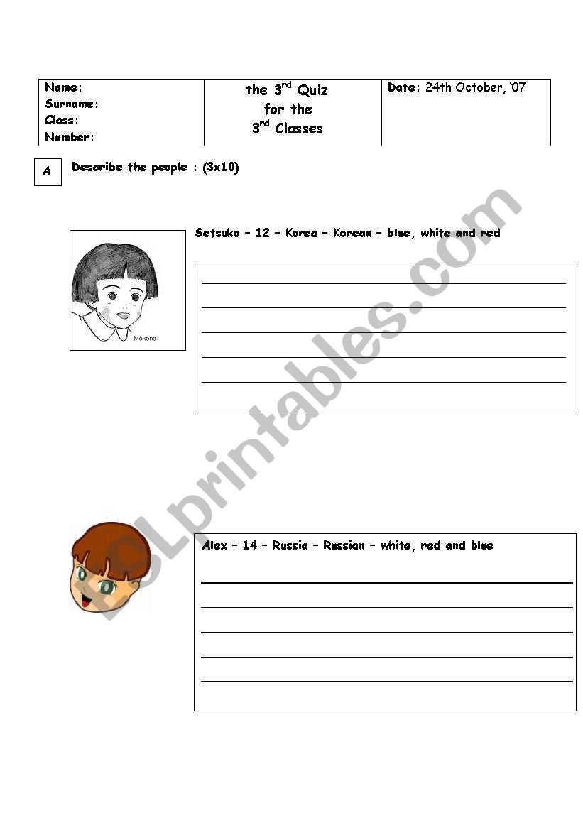 Quiz  worksheet