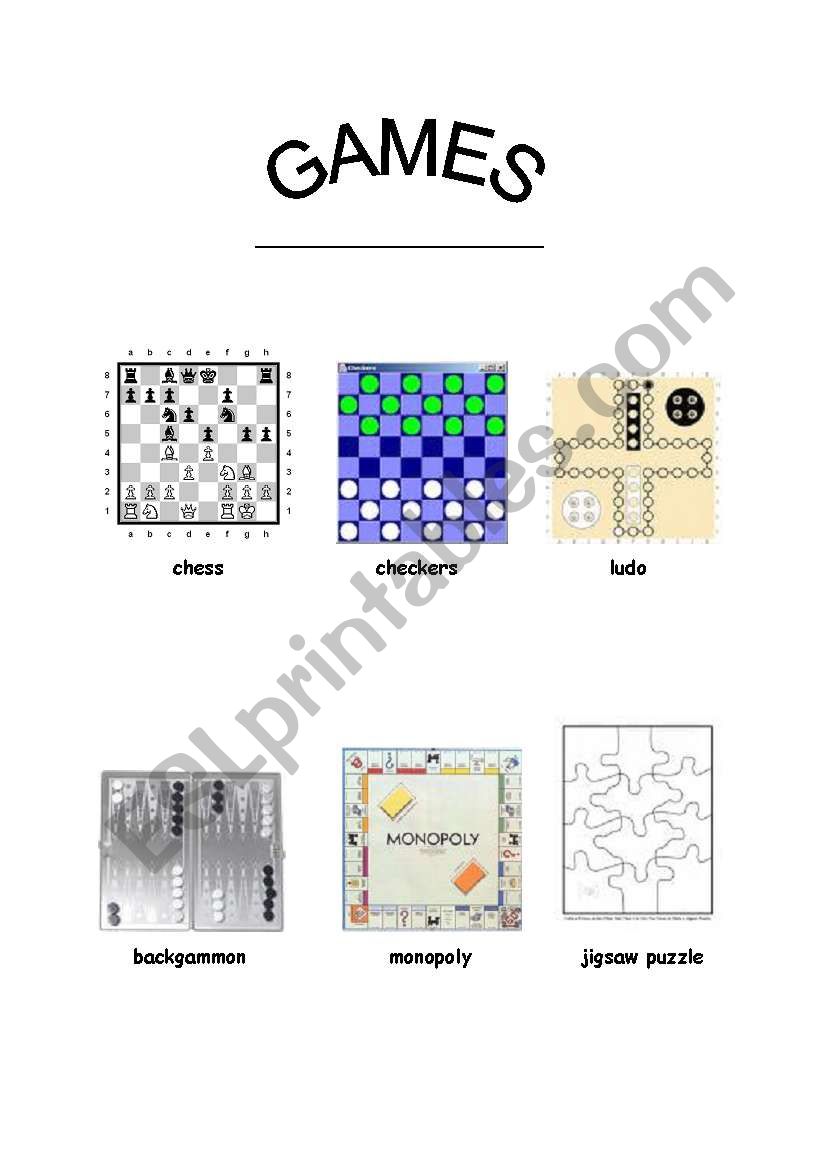 Board Games worksheet