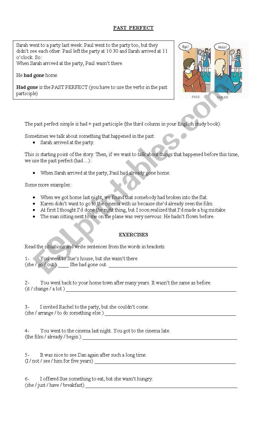 Past Perfect worksheet