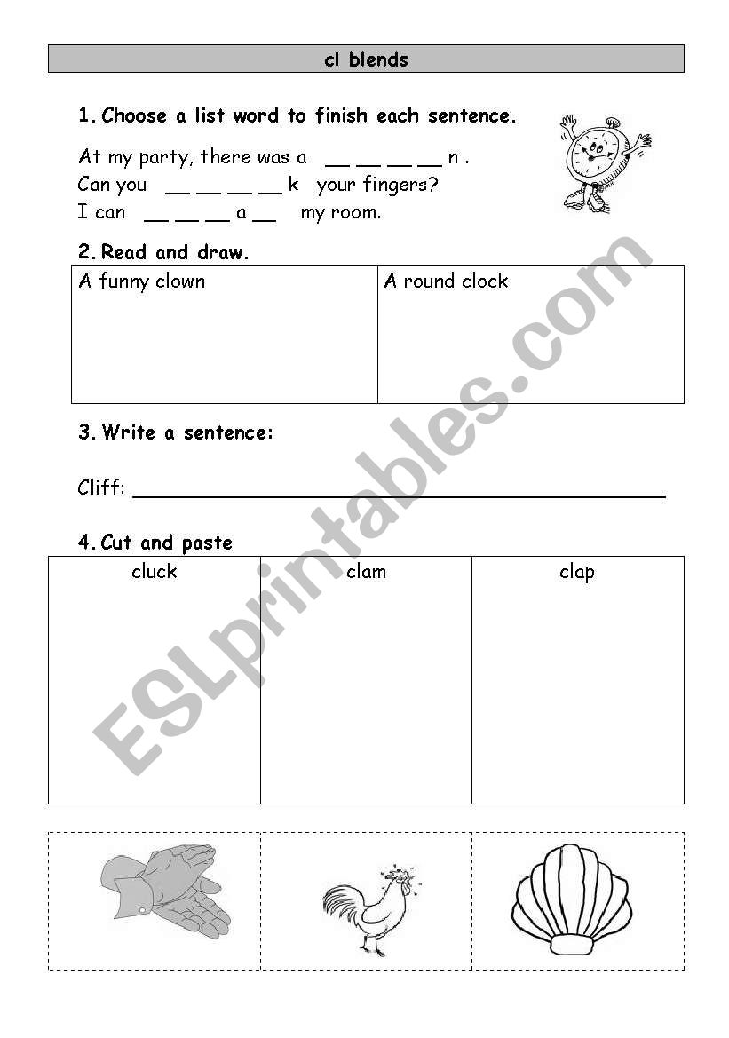 cl blends worksheet