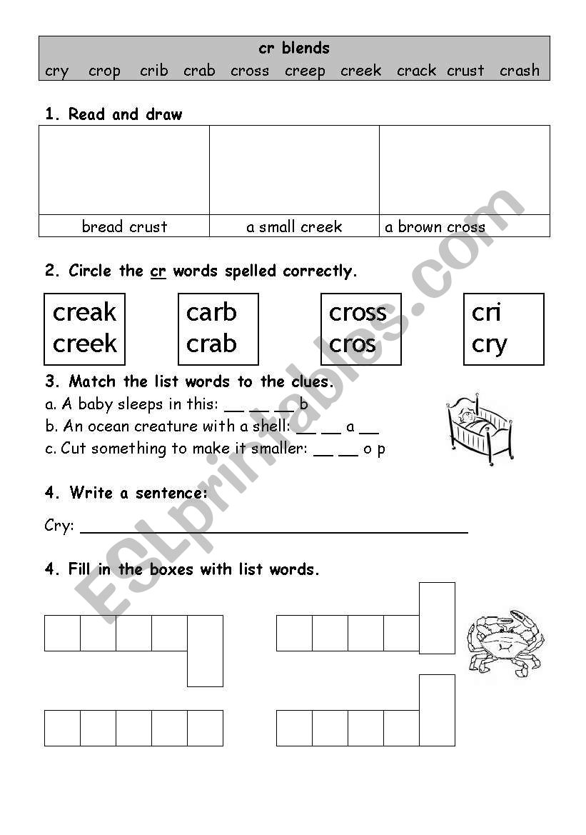 cr blends worksheet