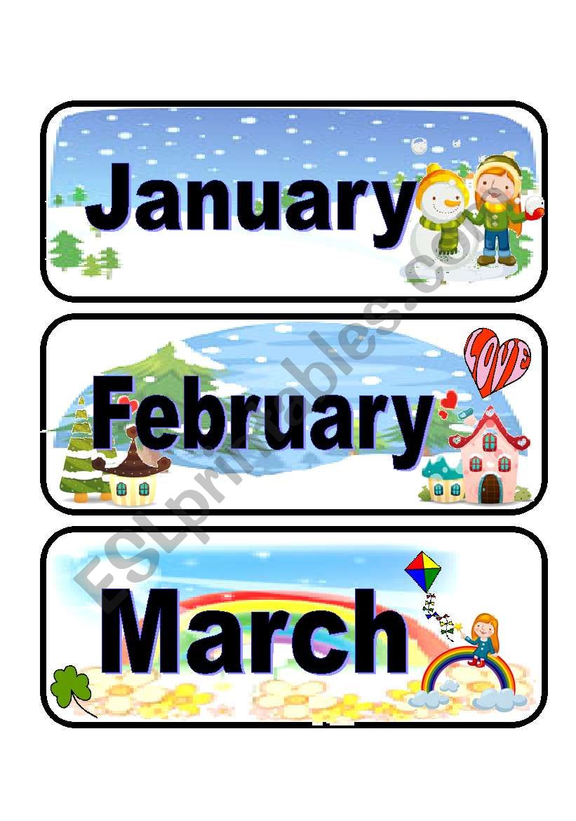 Toddlers Months Flashcards Months Of Year Flashcards Printable Days Of