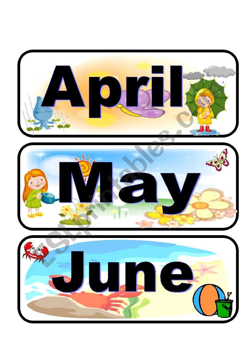 Calendar flashcards set 2 worksheet