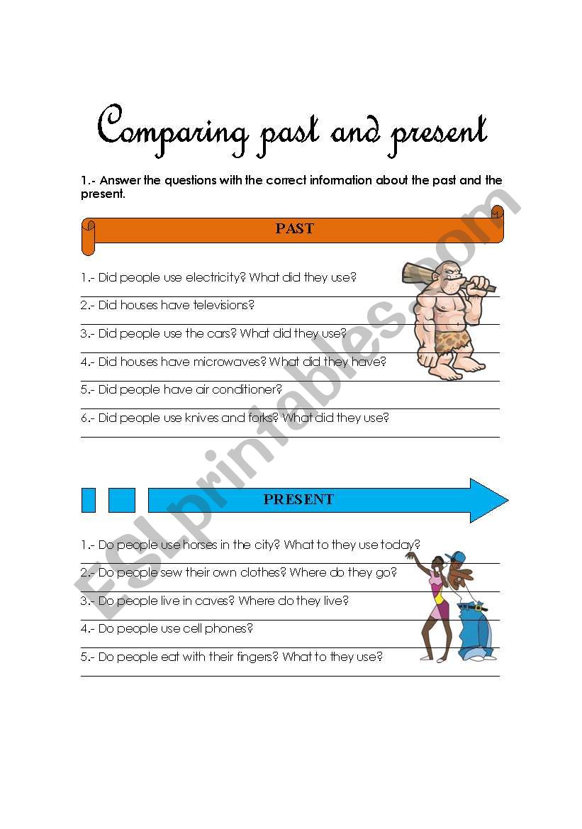 comparing past and present worksheet