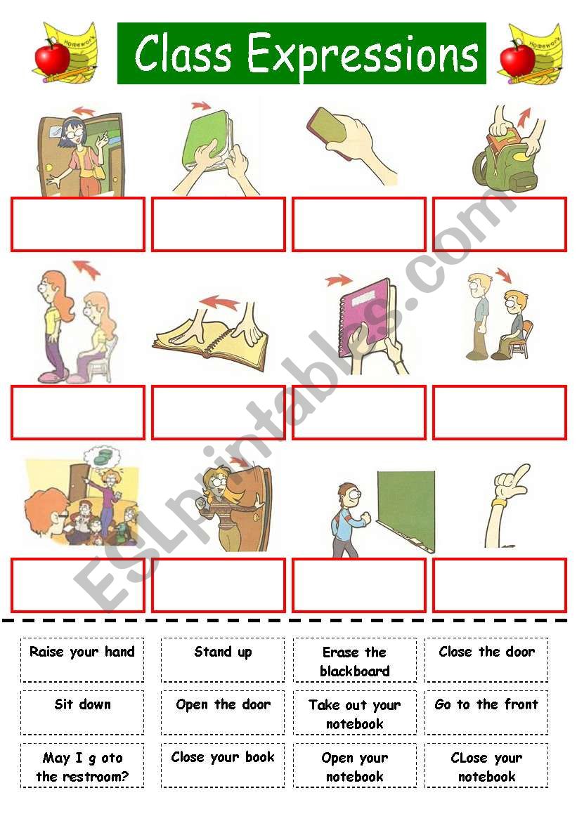 class expressions (for kids) cut and paste