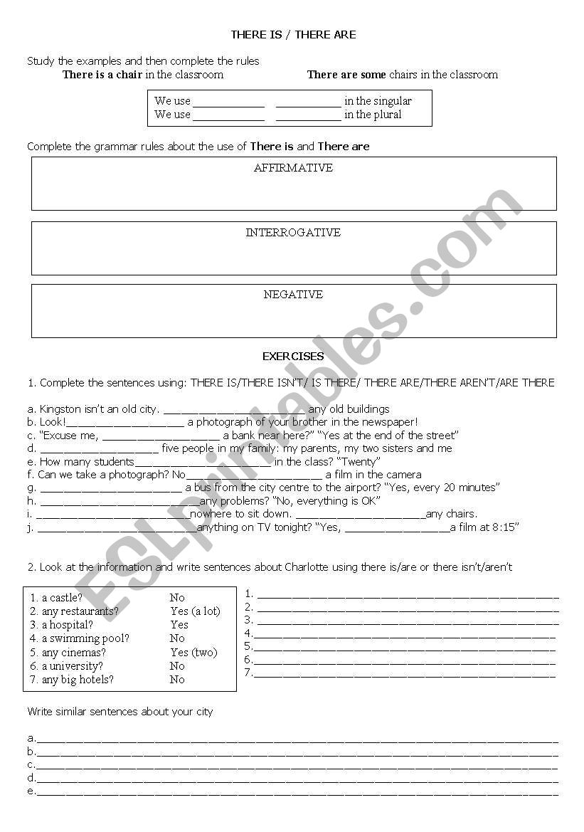 There is-are practice worksheet