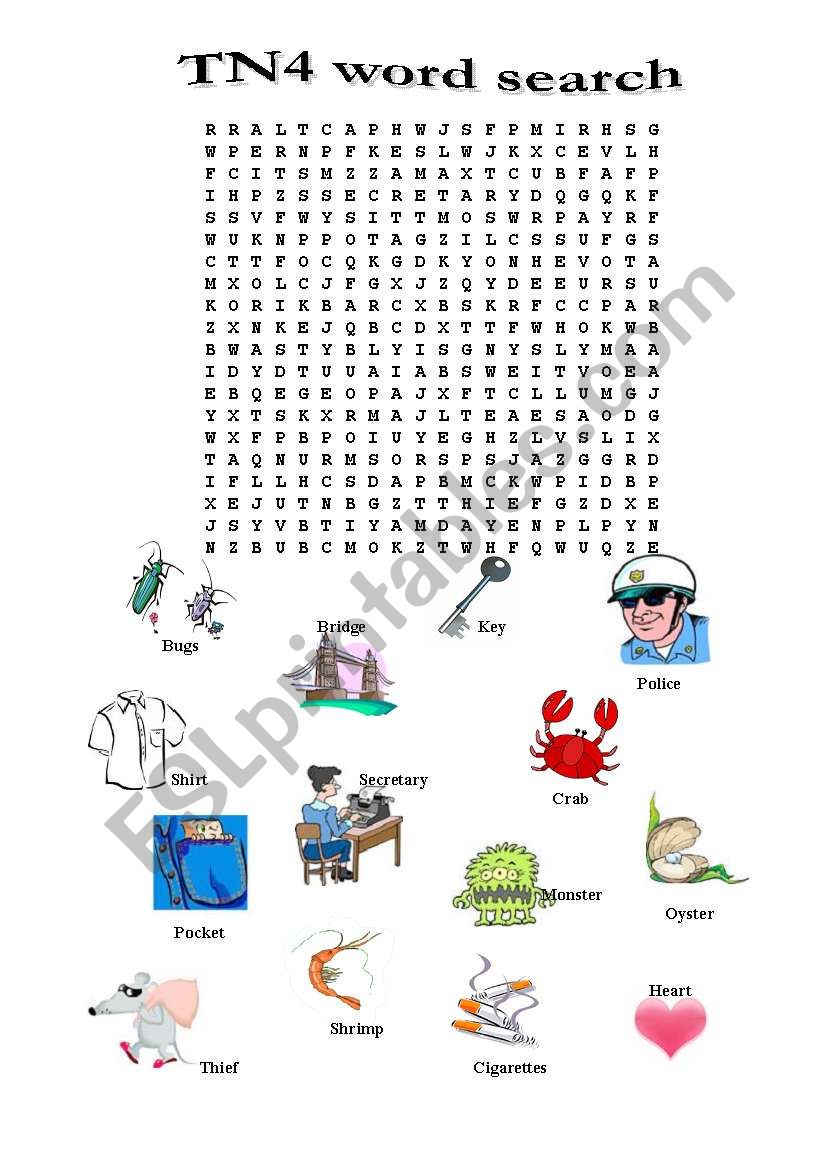 Word search for beginners worksheet