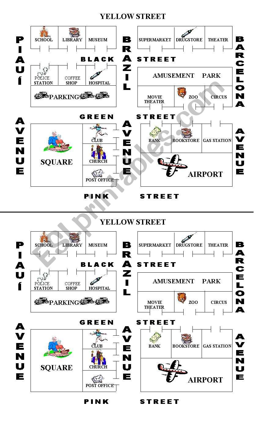 City Map Flascards worksheet