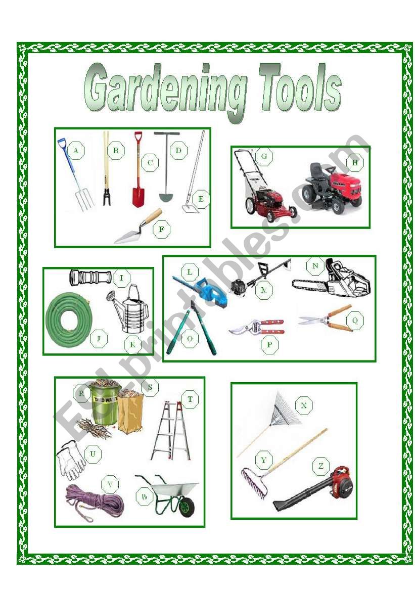 Garden Tools Picture Dictionary (full pg-color)