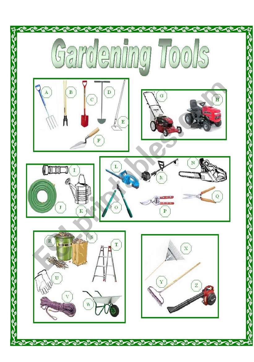 Garden Tools Picture Dictionary (full pg-color)