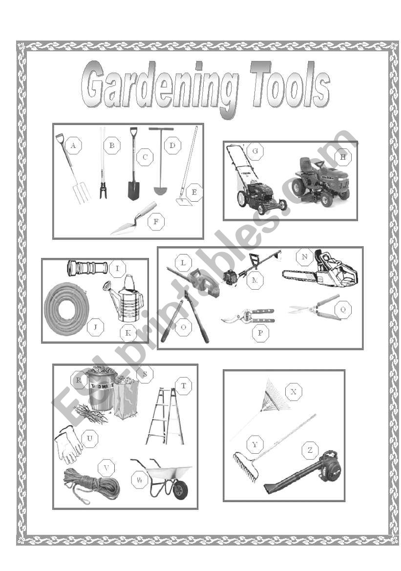 Garden Tools Picture Dictionary (full pg-grayscale)