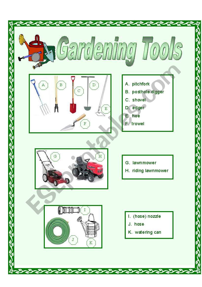 Garden Tools Picture Dictionary (half pg-color)