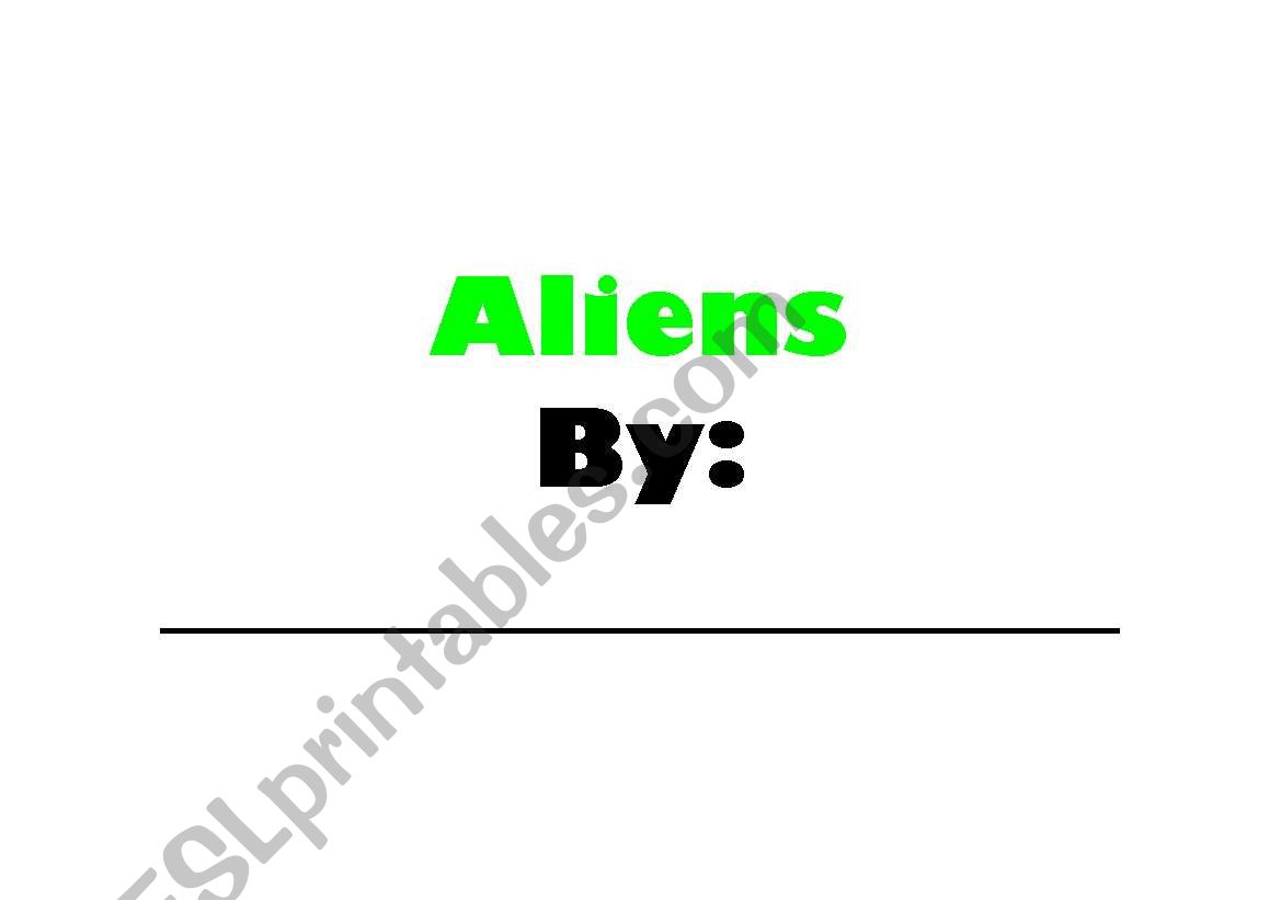 Aliens worksheet