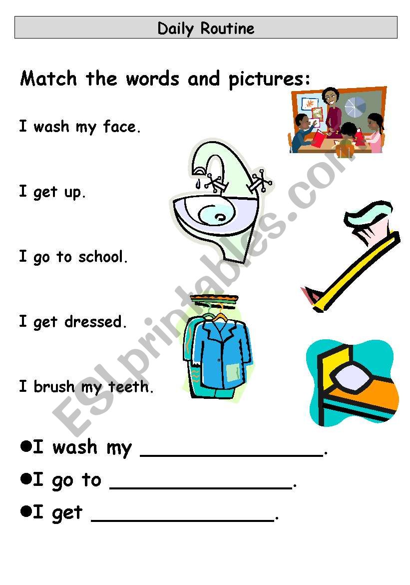 Daily Routine worksheet