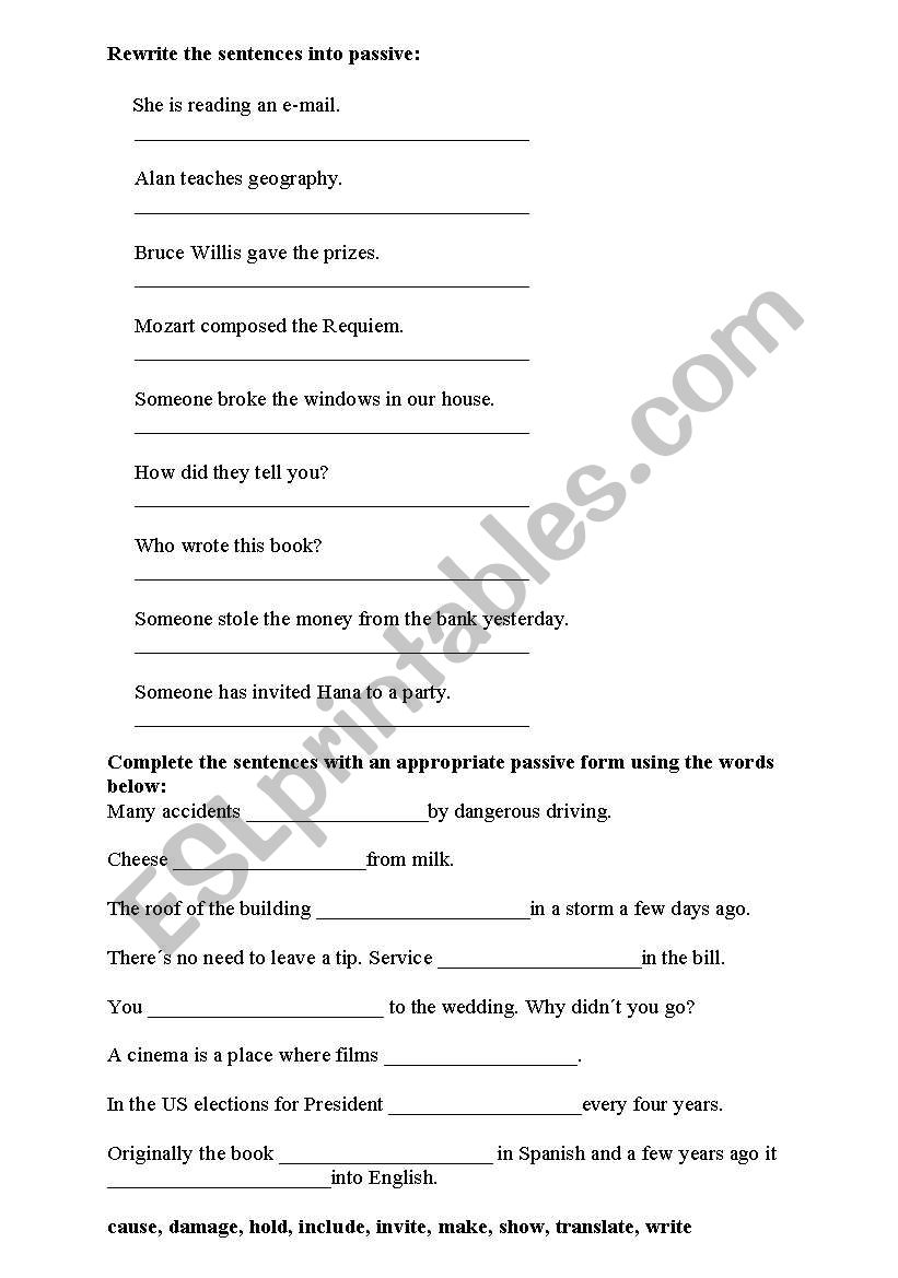 The Passive Voice Grammar Exercise