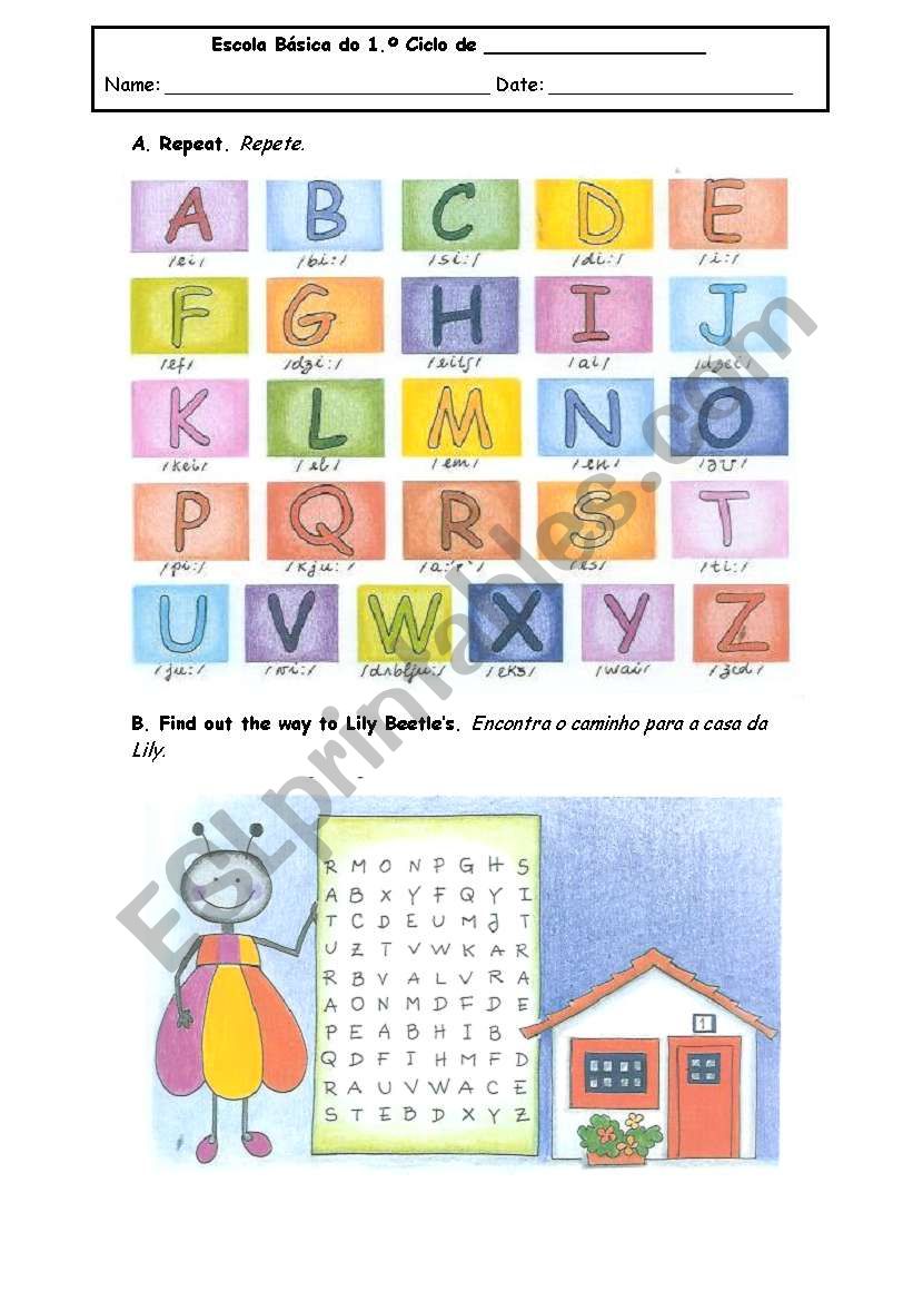 ABCÂ´s maze worksheet