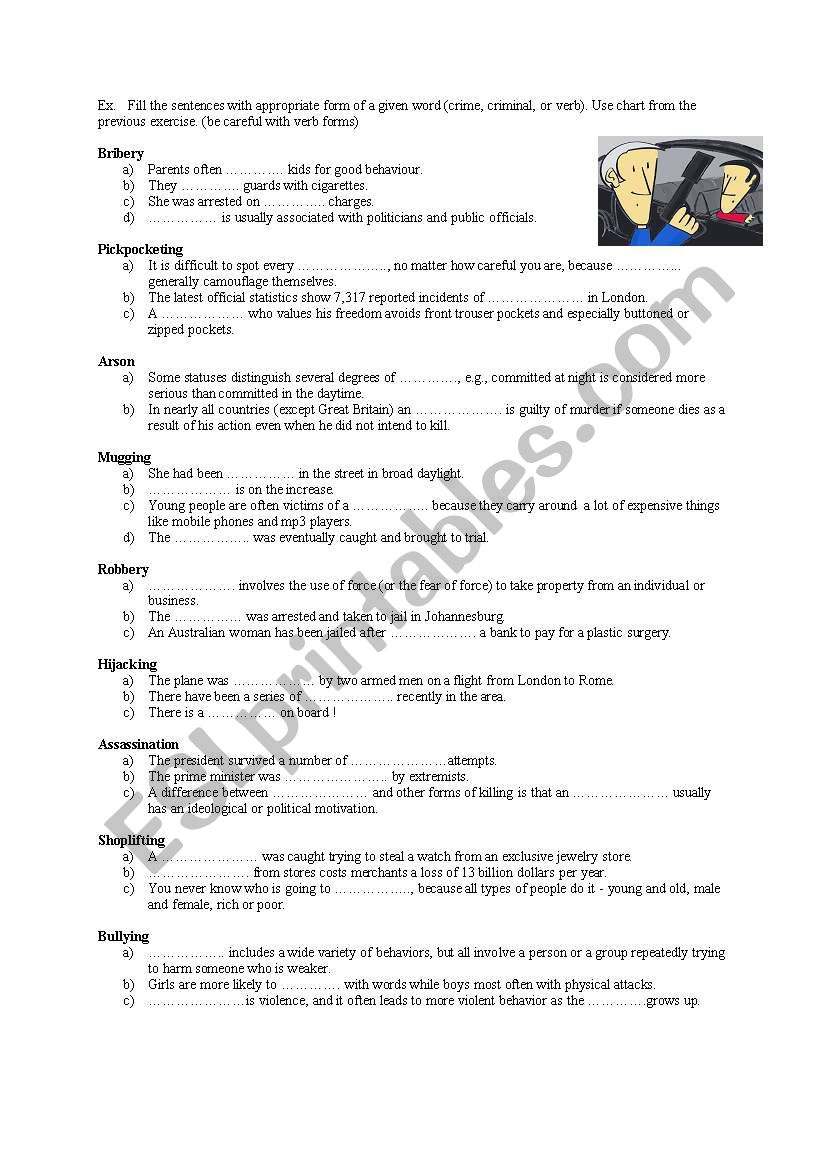 Crime worksheet