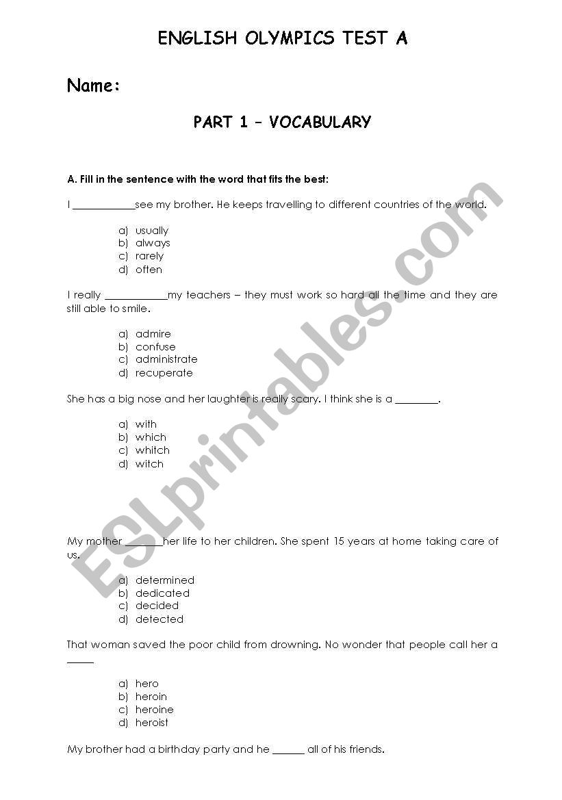 Overall English Ability Test - Lower-intermediate